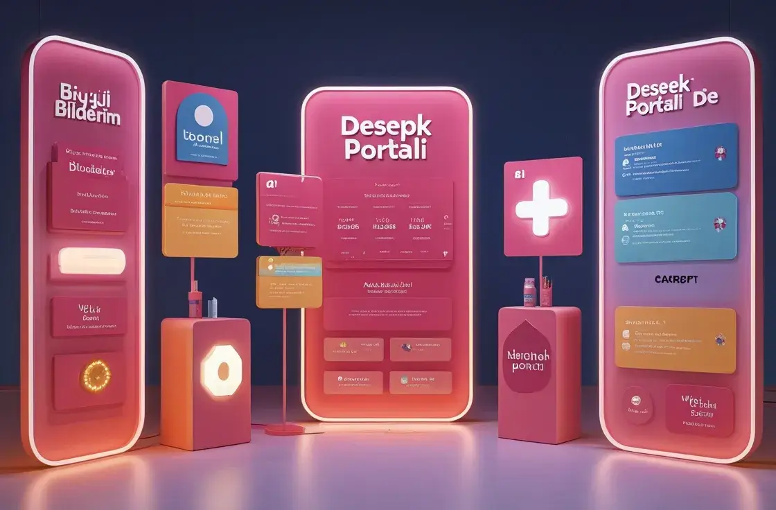 RankForge destek portalı: karanlık temalı yardım merkezi ve bildirim paneli arayüzü